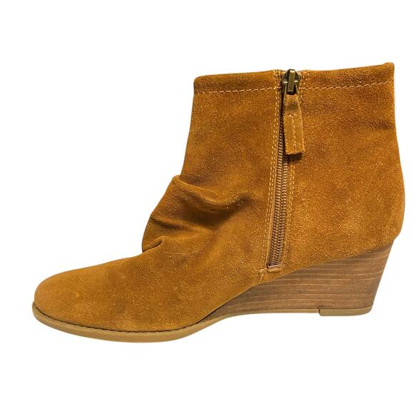 FRANCO SARTO Winston Bootie Size 8M Suede Leather Wedge Side Zip Boots - Picture 8 of 16